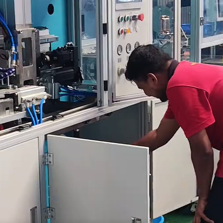 Fully Automatic Copper Braided Strap Cutting and Squaring Machine for Malaysian Customers